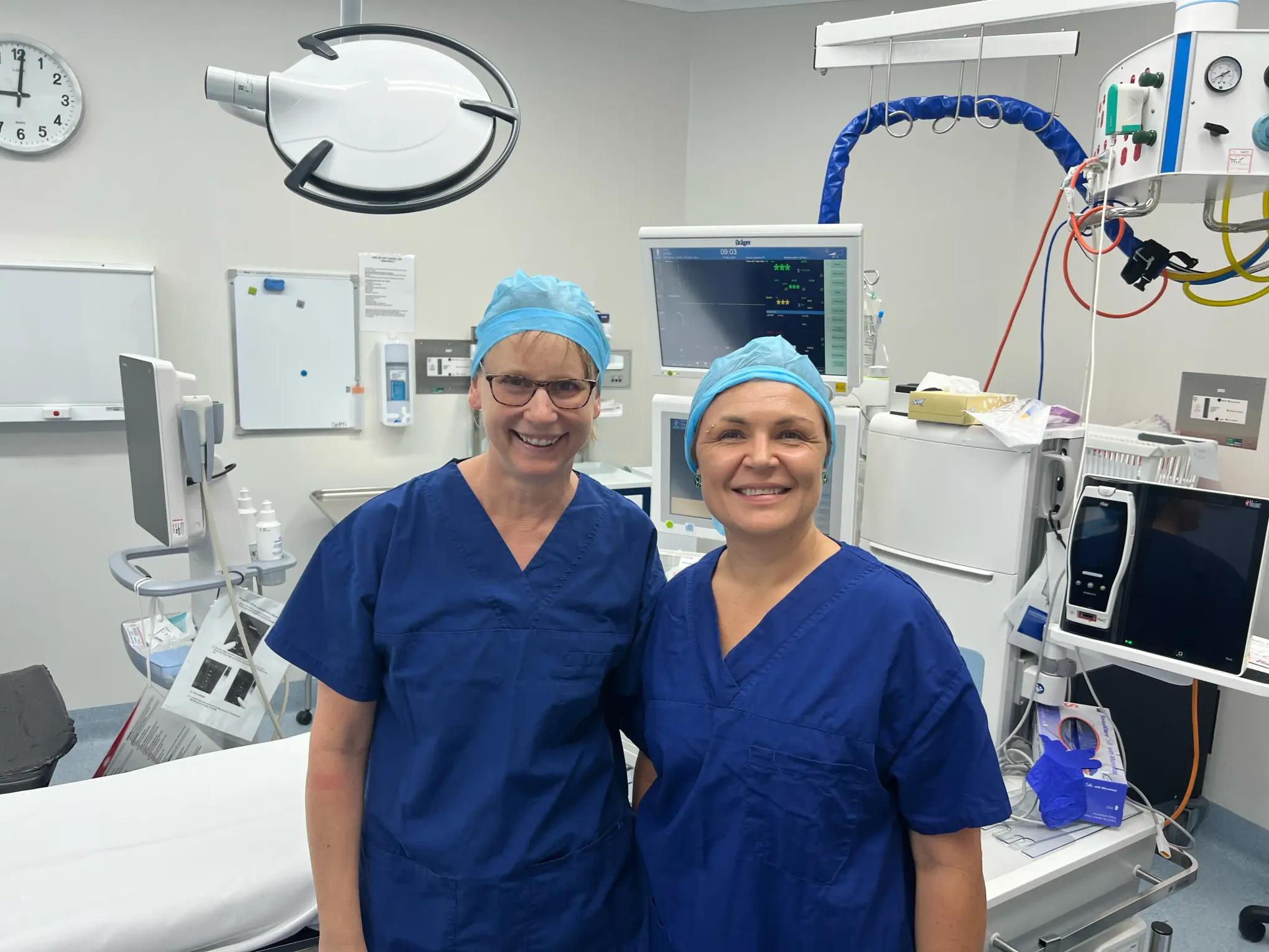 Dr. Wickham and Dr. Bolton in surgery